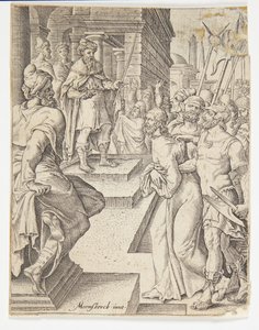 Le Christ devant Pilate - Ubekendt efter Dirck Volckertsz. Coornhert efter Maarten van Heemskerck
