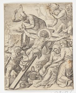 Christ cloué sur la croix - Ubekendt efter Dirck Volckertsz. Coornhert efter Maarten van Heemskerck
