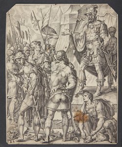 David armant ses hommes - Ubekendt efter Maarten van Heemskerck