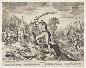 David coupant la tête de Goliath - Ubekendt efter ubekendt efter Maarten van Heemskerck