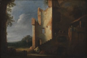 Paysage avec ruines - Ubekendt hollandsk 1600 tallet