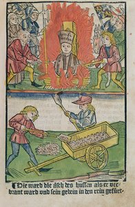 Jan Hus brûlé sur le bûcher au concile de Constance, tiré de 
