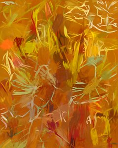 Abstrait botanique doré - Uma Gokhale