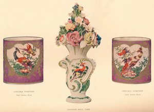 2 encriers de Chelsea et un vase de Longton Hall, c1755 - Unbekannt