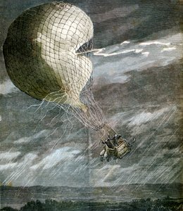 Un ballon frappé par la foudre près de Chicago, Illinois, USA, 1891