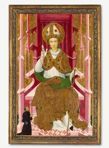 Un saint évêque avec un donateur Saint Louis de Toulouse, début des années 1400