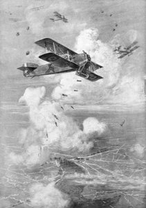 Un bombardier biplan français Breguet en action, vers 1917-1926