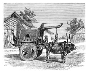 Un chariot birman, Birmanie Myanmar, 1895 - Unbekannt