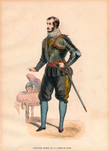 Un capitaine de la garde suisse du pape, vers 1900