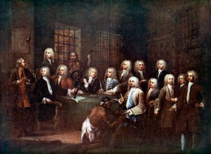 Un comité de la Chambre des communes à la prison de Fleet Street, Londres, 1729 - Unbekannt