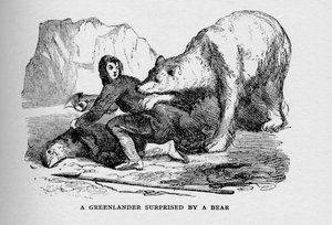 Un Groenlandais surpris par un ours, vers 1927, 1928