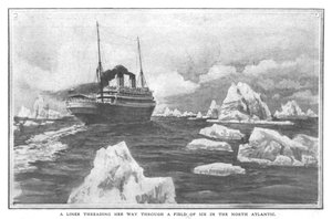 Un paquebot traversant un champ de glace dans l