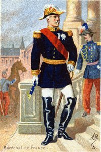 A : Maréchal de France. Gravure dans « Alphabet militaire ». Initiales de l
