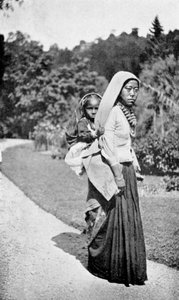 Une femme népalaise avec son enfant