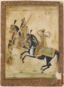 Un prince et une princesse à cheval, 18ème siècle - Unbekannt