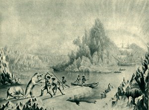 Une équipe de secours à la recherche de Sir John Franklin, 19e siècle, 1946