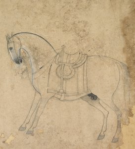 Un cheval sellé, vers 1750