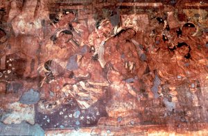 Une scène de Mahajanaka, Inde, 2e siècle av. J.-C.