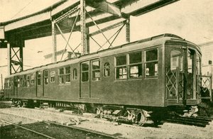 Une voiture en acier, chemins de fer électriques souterrains et surélevés de New York, 1930