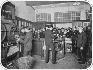 Un bar à vin de Strand, Londres vers 1903