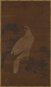 Un aigle blanc sur une branche de pin, dynastie Ming ou Qing, 17ème siècle