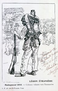 Une colonne de la Légion étrangère française avançant vers Tananarive, Madagascar, 1895 - Unbekannt