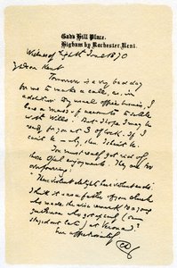 Lettre manuscrite, 1870-1899 - Unbekannt