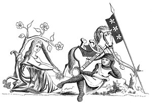 Un chevalier et une demoiselle, 13e siècle, 1849 - Unbekannt