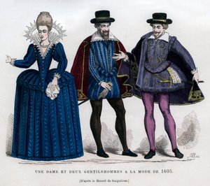 Une dame et deux messieurs en costume français de 1605, 1882-1884 - Unbekannt