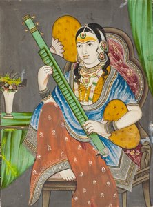 Une dame jouant de la vina, 19e siècle