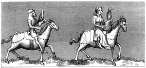 Une dame partant chasser, 14e siècle 1849