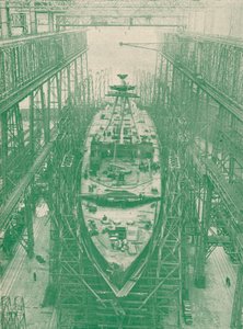 Un croiseur léger en construction, vers 1917-1919
