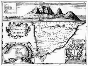 Carte du Cap de Bonne-Espérance, Afrique du Sud, 1719
