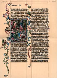 Une page de la Bible de Wenzel, vers 1400 - Unbekannt