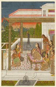 Une princesse avec des servantes sur une terrasse, vers 1720-1730