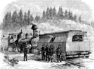 Une batterie ferroviaire, Guerre de Sécession américaine, 1861-1865 vers 1880