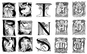 Un ensemble de lettres initiales décoratives, 1898 - Unbekannt