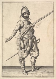 Un soldat en garde libérant sa main droite, de la série Marksmen, planche 37, dans Wapenhandeli...