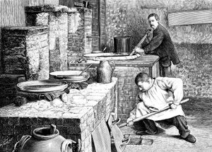 Une étape dans la séparation du radium de la pechblende utilisant du carbonate de sodium, vers 1900 - Unbekannt
