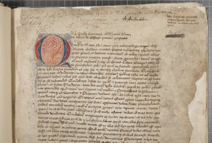 Transcription, en trois mains, des œuvres philosophiques de Marcus Tullius Cicero apparemment tirée de l
