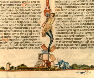 Une femme mettant le feu à un moulin à poteaux, vers 1340, 1947 - Unbekannt