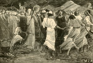 Aaron et les Israélites adorant le veau, 1890 - Unbekannt