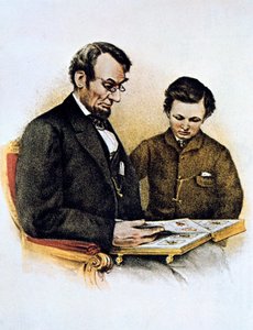 Abraham Lincoln et son fils Tad, 9 février 1864
