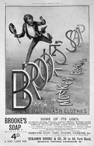 Publicité pour le savon Brookes Monkey Brand, 1889