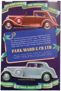 Publicité pour la carrosserie automobile Park Ward and Co, 1937