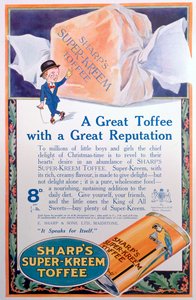Publicité pour Sharps Super-Kreem Toffee, 1922