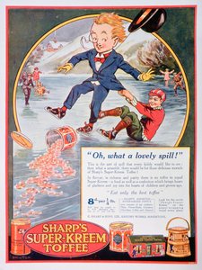 Publicité pour Sharps Super-Kreem Toffee, 1923
