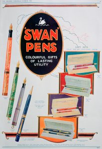 Publicité pour les stylos Swan, 1928 - Unbekannt