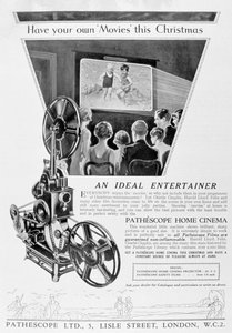 Publicité pour le cinéma maison Pathescope, 1928