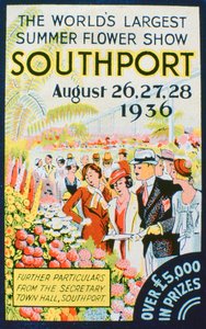 Publicité pour le Southport Flower Show, Lancashire